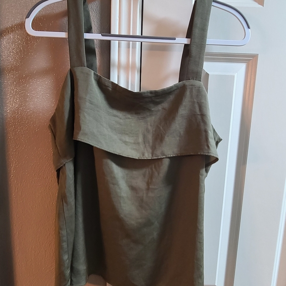 Banana Republic  Olive Green Bow Tie  Back Top - Picture 4 of 15